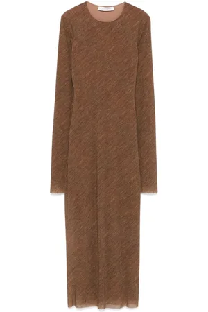 Serafini Midikleid mit langen Ärmeln