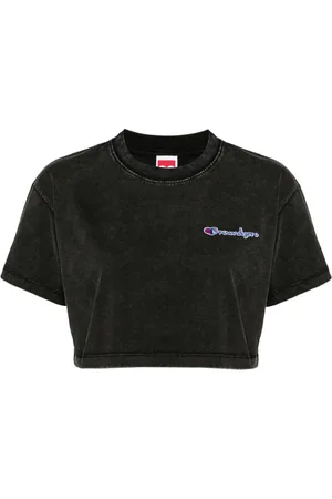 Ground Zero Cropped-T-Shirt mit Logo-Patch