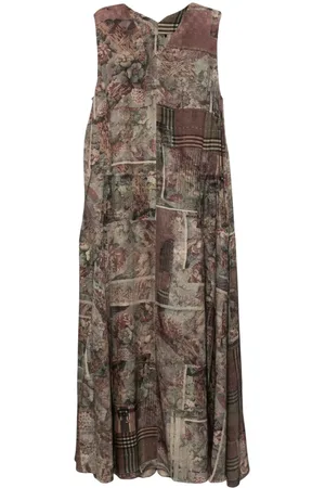 ZIGGY CHEN Midikleid mit abstraktem Print