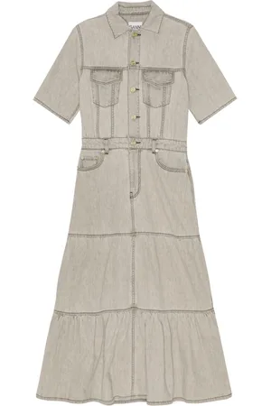 Ganni Gestuftes Maxikleid