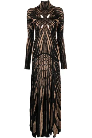 Roberto Cavalli Langes Kleid mit Cut-Outs
