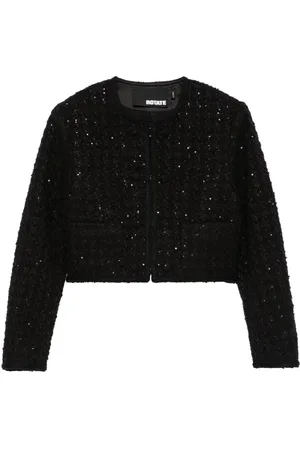 ROTATE Bouclé-Jacke im Cropped-Design