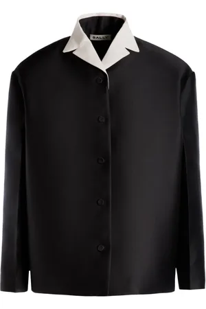 Bally Seidenjacke mit Kontrastkragen