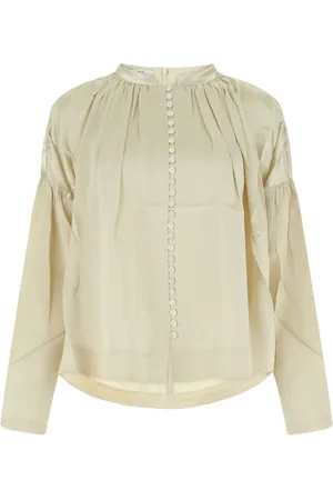 CO Geraffte Bluse mit rundem Ausschnitt