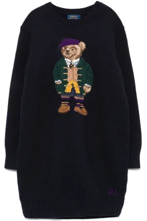Ralph Lauren Intarsien-Kleid mit Polo Bear