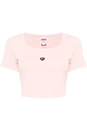Ground Zero Cropped-T-Shirt mit Logo-Stickerei