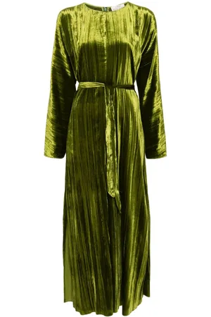 FORTE FORTE Plissiertes Samt-Maxikleid