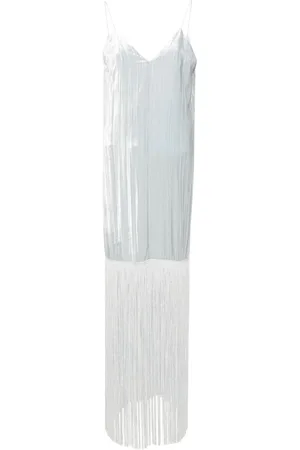 FORTE FORTE Samtkleid mit Fransen