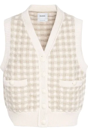 Barrie Cardigan aus Kaschmir mit Vichy-Karo