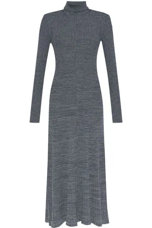 Moncler Woll-Maxikleid mit Logo-Patch