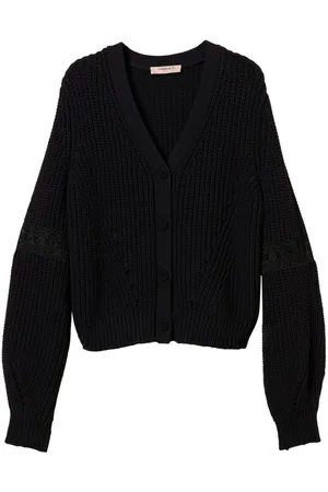 Twin-Set Cardigan mit Spitzeneinsatz