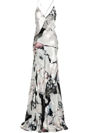Roberto Cavalli Maxikleid mit Marmormuster