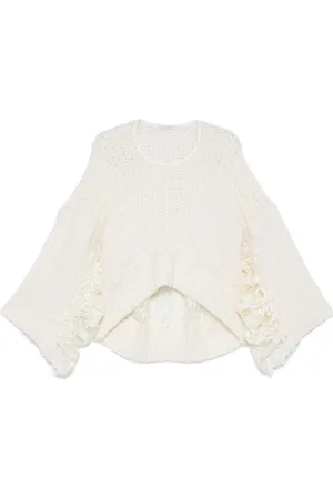 Maurizio Mykonos Floraler Pullover mit Spitzenapplikation