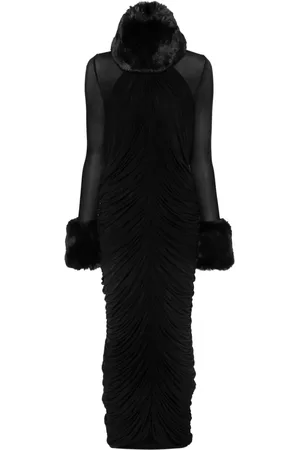 MAGDA BUTRYM Maxikleid mit Faux Fur-Borte