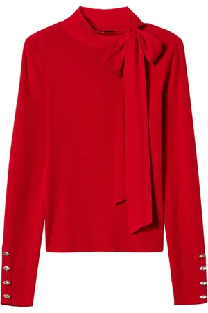 Twin-Set Stehkragen-Pullover mit Schleife