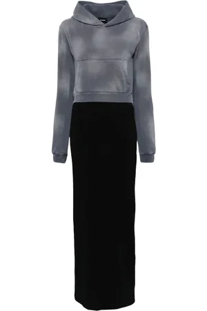 We11 Done Kapuzenkleid im Layering-Look