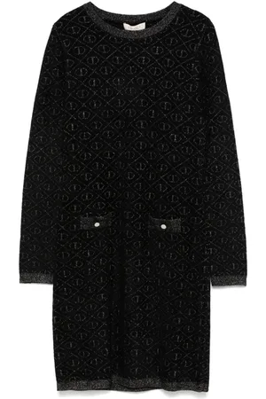 Twin-Set Kleid mit Logo-Jacquard