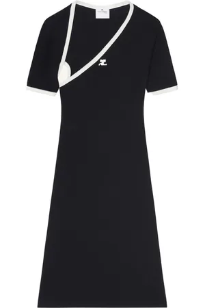 Courrèges Midikleid mit asymmetrischem Ausschnitt
