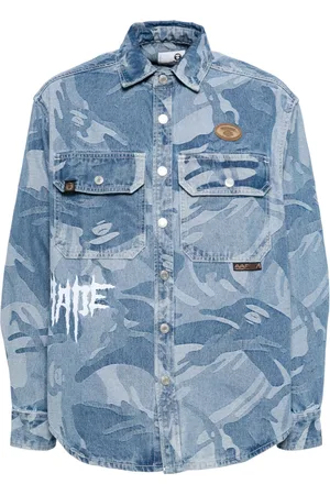 A Bathing Ape Moonface Hemd mit Camouflage-Print