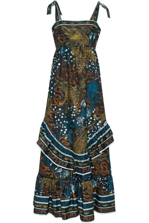 Marchesa Notte Flying Cheetah Maxikleid