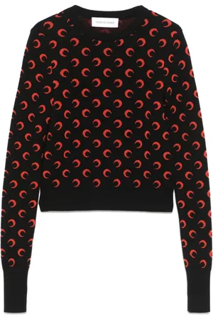 Marine Serre Pullover mit Sichelmond-Intarsie