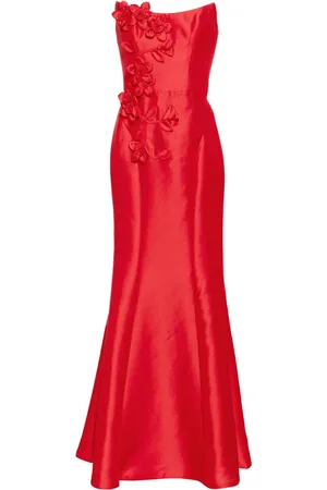 Marchesa Notte Florales Mikado Maxikleid