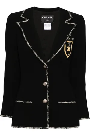 CHANEL 2005 einreihiger Blazer mit Emblem