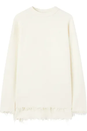 Jil Sander Fein gestrickter Pullover mit ausgefransten Kanten