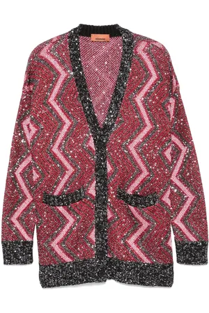Missoni Paillettenverzierter Cardigan im Zickzack-Design
