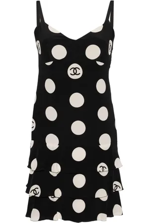 CHANEL 1997 ärmelloses Dot Kleid