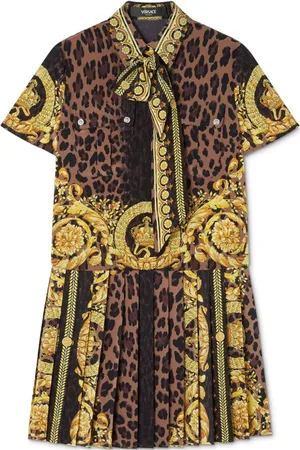 VERSACE Lavallière Minikleid mit Wild Barocco-Print