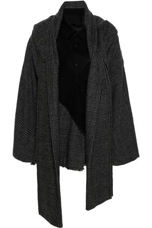 YOHJI YAMAMOTO Combination Mantel mit Karomuster