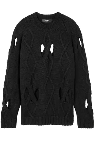VERSACE Pullover mit Lochstrickmuster