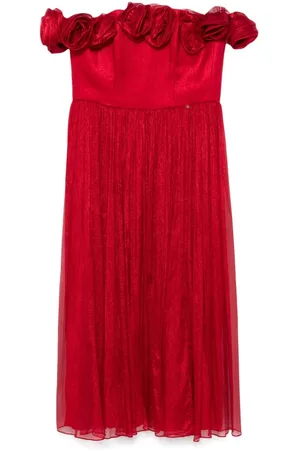 NISSA Seiden-Midikleid mit Blumenapplikation