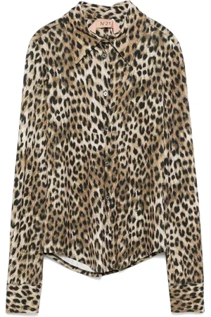 Nº21 Bluse mit Leoparden-Print