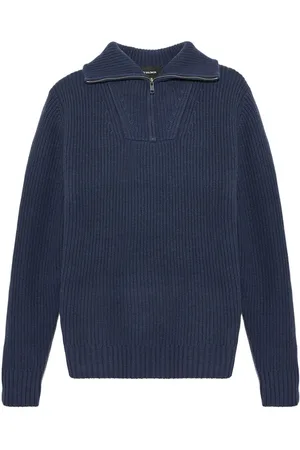 YVES SALOMON Gerippter Pullover mit Reißverschluss
