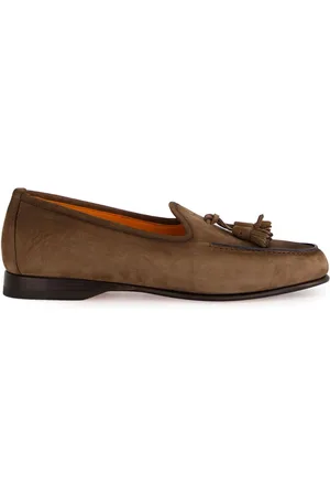 santoni Loafer aus Wildleder mit Quasten