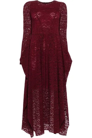 High Drapiertes Maxikleid mit langen Ärmeln