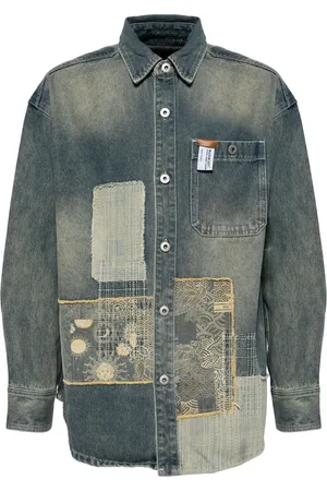 Musium Div. Jeanshemd im Patchwork-Look