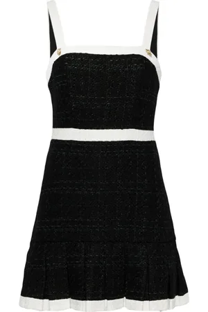 ALICE+OLIVIA Clarine Faltenkleid mit eckigem Ausschnitt