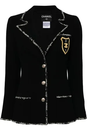 CHANEL 2005 einreihiger Blazer mit Emblem