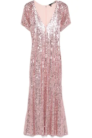ROTATE Pailletten-Minikleid mit V-Ausschnitt