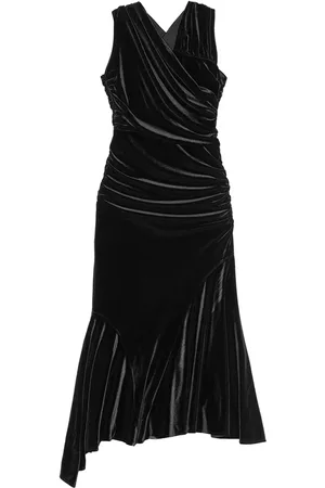 Ganni Midikleid in Samtoptik
