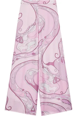 Puccini Weite Hose mit Orchideen-Print