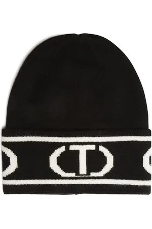 Twin-Set Beanie mit Logo-Jacquard