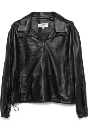Loewe Lederjacke mit Kapuze