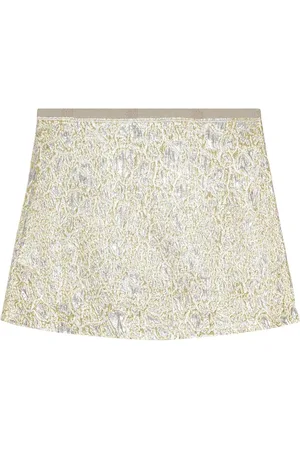Ganni Cloqué-Minirock im Metallic-Look