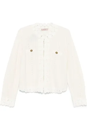 Twin-Set Cardigan mit Guipure-Spitzenbesatz