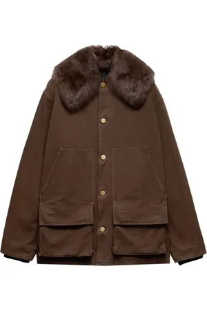 Prada Jacke mit Shearling-Kragen