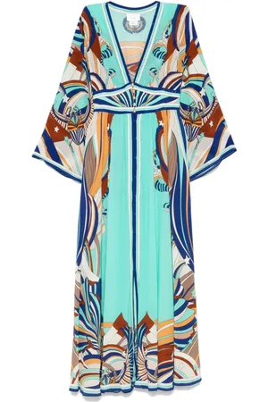 Camilla Ausgestelltes Maxikleid mit Raffungen